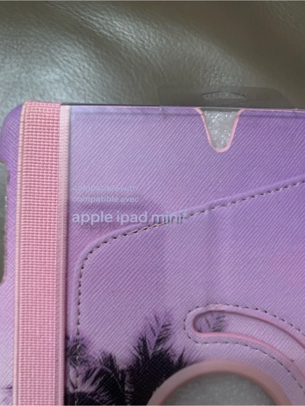 Apple IPad Mini Pink & Purple Palm Sunset Rotating Tablet Case